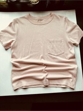 Madewell Blush Pink Pocket Tee Crewneck Soft Cotton Casual Basic XS